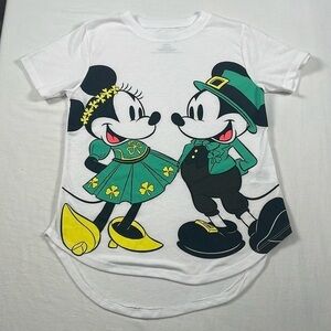 Disney Mickey and Minnie St Patrick's‎ Day Girls T-shirt, Size XS Child, Green